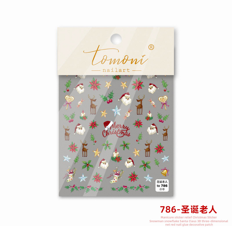 Japonés Navidad uñas 2022 nuevo lindo Halloween Año Nuevo muñeco de nieve ELK copo de nieve alivio invierno estilo