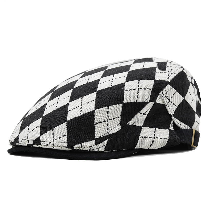 Women's Preppy Style Plaid Embroidery Beret Hat display picture 4