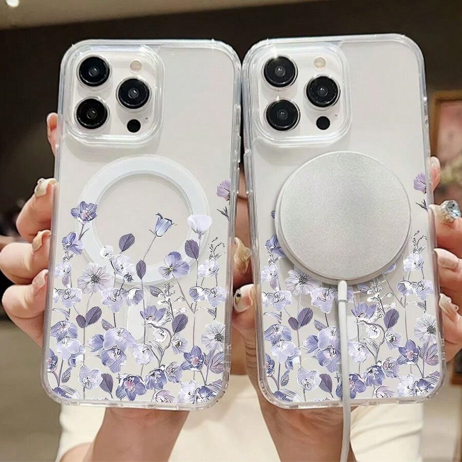 16promax Apple 15plus 携帯電話ケースに適したワイルドフラワーの花 美しい iPhone14 クロスボーダー 13 磁気吸引 12