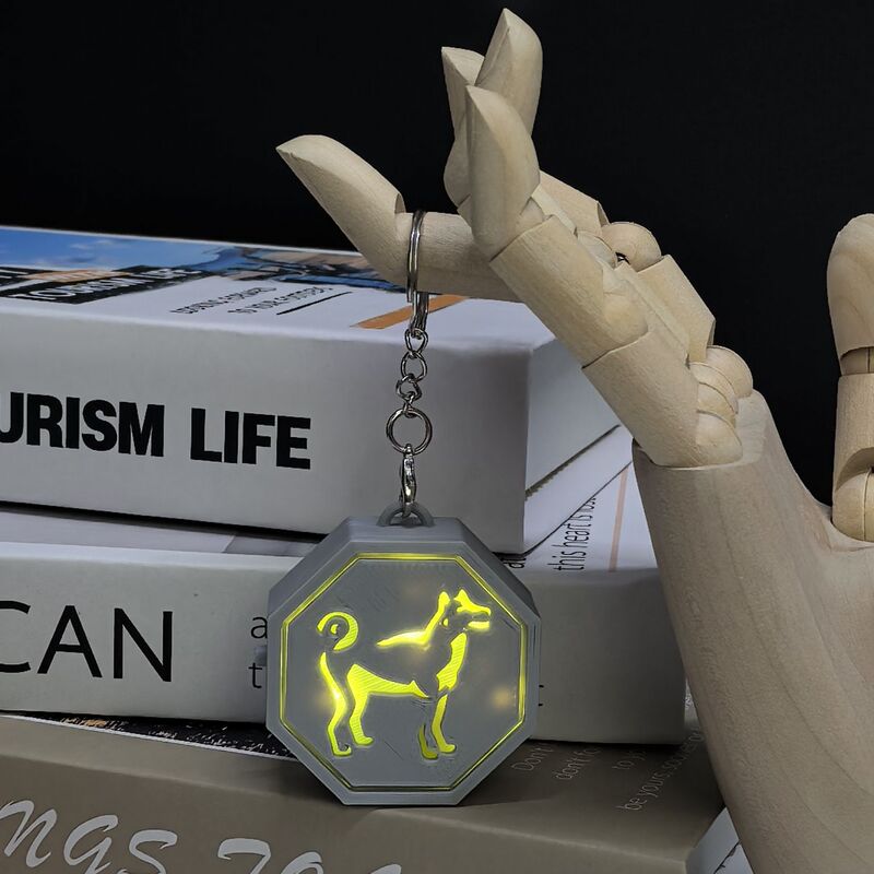 全套成龙历险记3D打印震动发光十二生肖钥匙扣符石摆件护身符创意|undefined