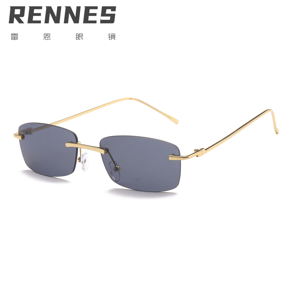 2021 retro sin marco cuadrado recorte pequeño marco ins gafas de sol metal marino transfronterizo gafas de sol para mujeres 81031