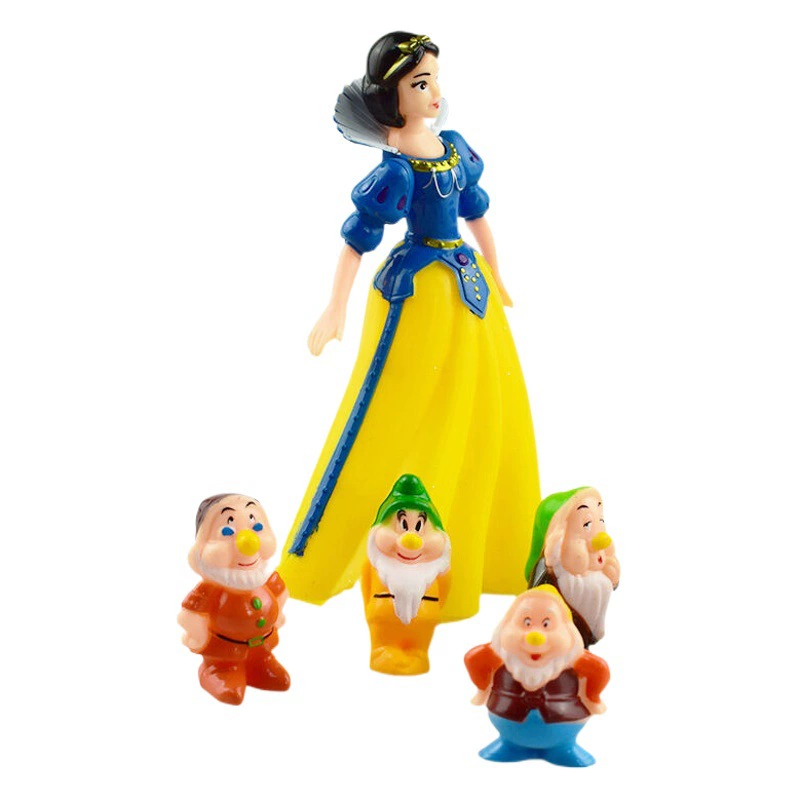 Белоснежка и семь гномов украшение торта мультфильм сцена вечеринка украшение торта кукла