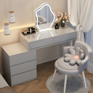 Cream Style Dressing Table Modern Simple Storage Cabinet Bedside Table Dressing Table Integrated Desk Retractable Dressing Table New Style