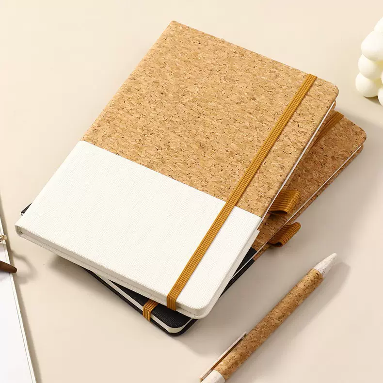 a5笔记本创意跨境拼接软木绑带商务礼盒手账记事本小批量定制复古