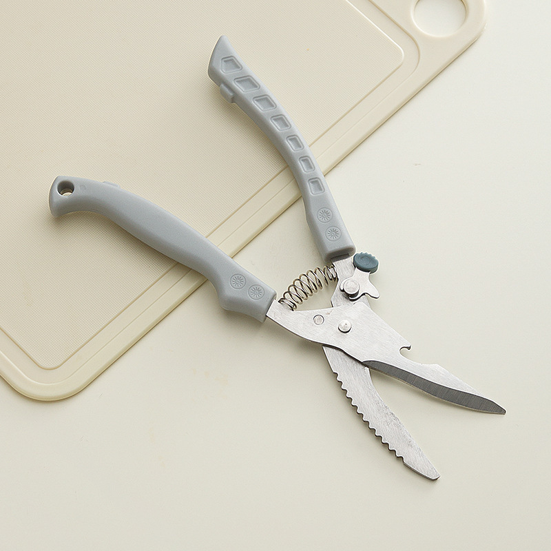 Tijeras de hueso de pollo de cocina, tijeras domésticas, potentes tijeras de cocina, tijeras de hueso de pollo multifuncionales para matar pescado, tijeras de rebote de comida de barbacoa