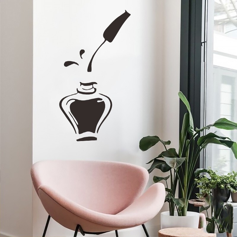 Nail Polish carved living room bedroom nail glass window creative decorative wall stickers self-adhesive wholesale TR0461