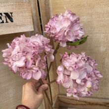 干烧烤边绣球 单枝家居装饰摆件绣球花婚庆仿真花绣球