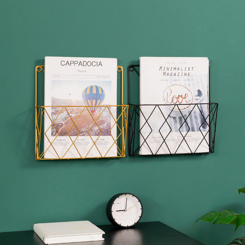 Modern Minimalist Iron Wall Bookshelf for Home Bedroom Study Wall Book Storage Rack