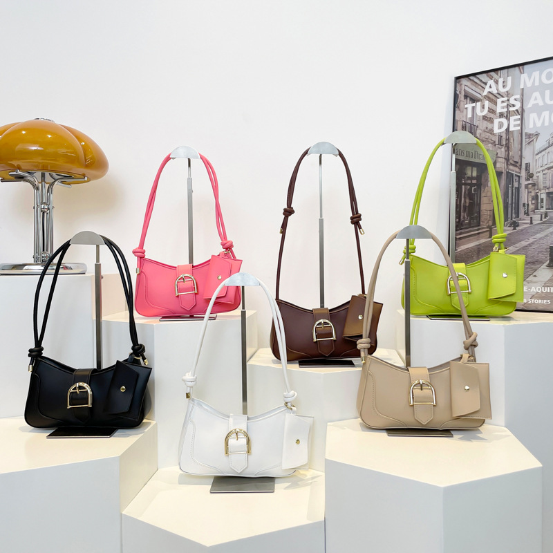 Nicho popular crescente bolso debajo de la axila 2024 invierno nuevo bolso de mujer bolso de hombro simple bolso cuadrado