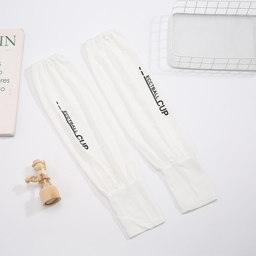 Summer thin letter ice silk sleeves loose large size sun protection outdoor driving solid color sleeves arm sleeves men's fashion