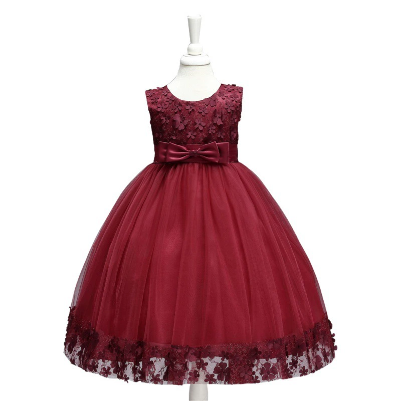 Поколение детских свадебных платьев Платье принцессы Костюмы для девочек Цветочные Детские пышные платья Прямые поставки с фабрики