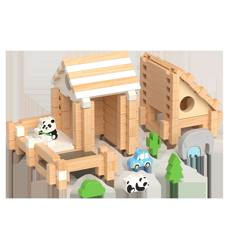 Los niños de espiga y espiga de madera cultivan bloques de construcción de percepción, juegos de rompecabezas y variedad, cultivan a los niños para que coordinen manualmente y combinen juguetes