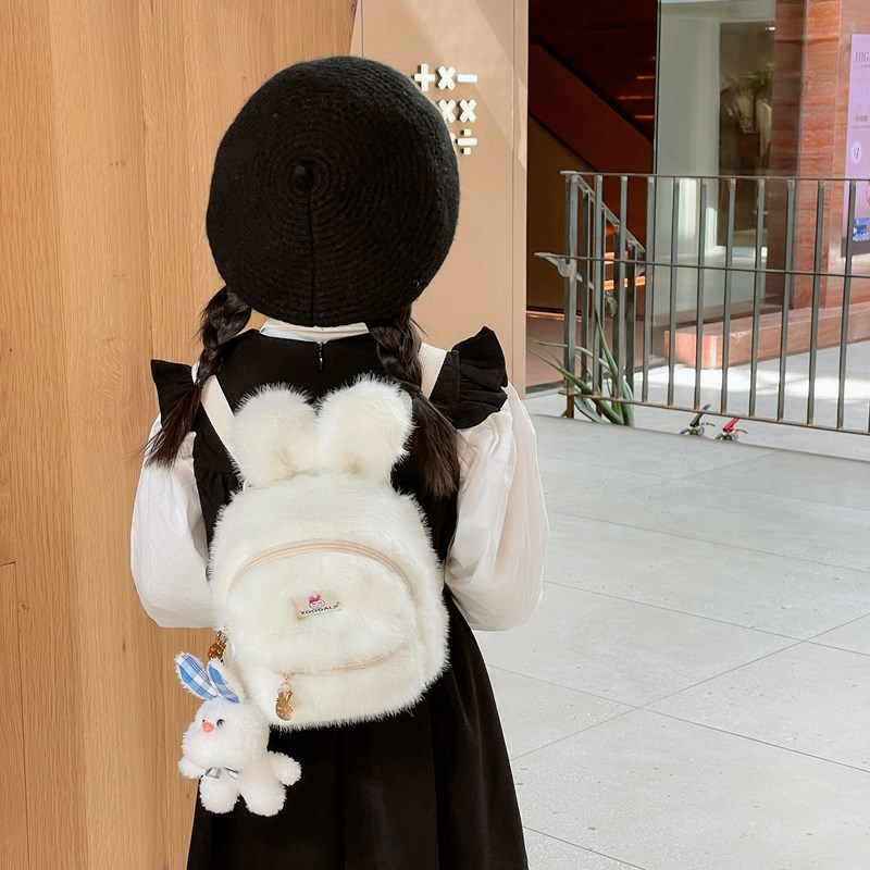 Mochila de dibujos animados para niños y niñas adorable conejo jardín de infantes bebé mochila nueva bolsa de peluche para niños de comercio exterior