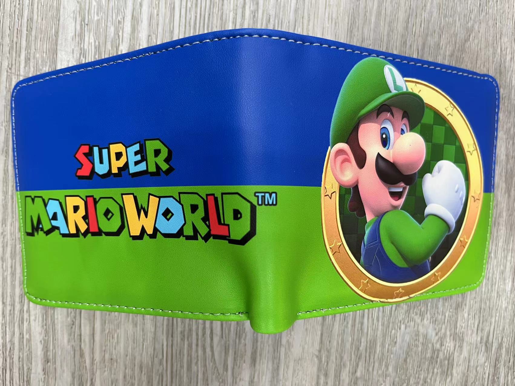 Nuevo Super Mary cartera corta Super Mario estudiante unisex pu cuero Snap cartera