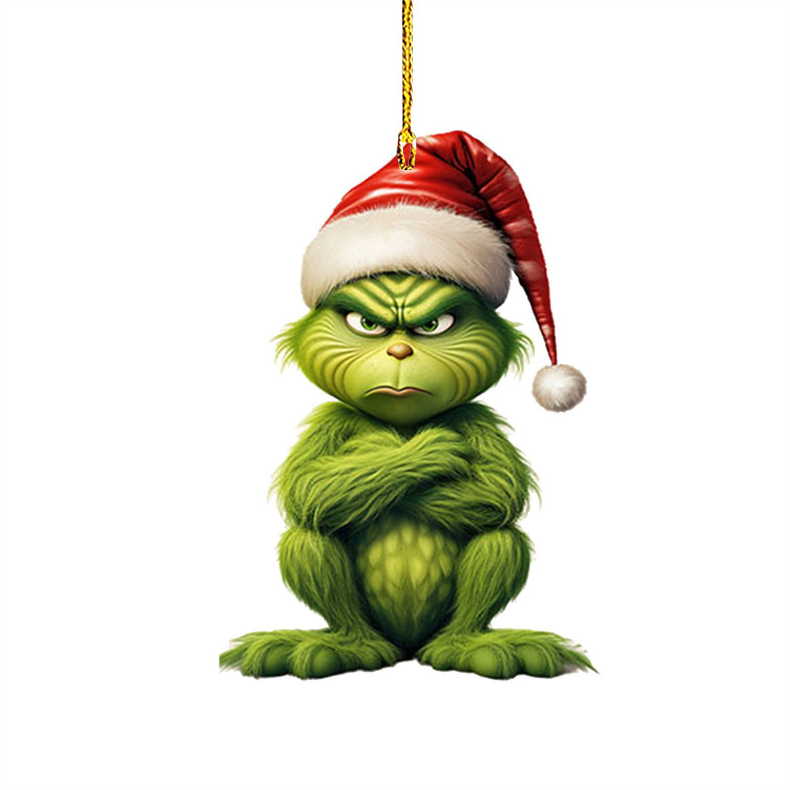 Nuevo producto transfronterizo: Colgante de coche de dibujos animados de hombreito verde para niños, decoración para árbol de Navidad y hogar.