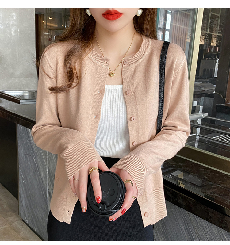 商品详情图_针织开衫外套女早秋上衣2022年新款春秋长袖黑色