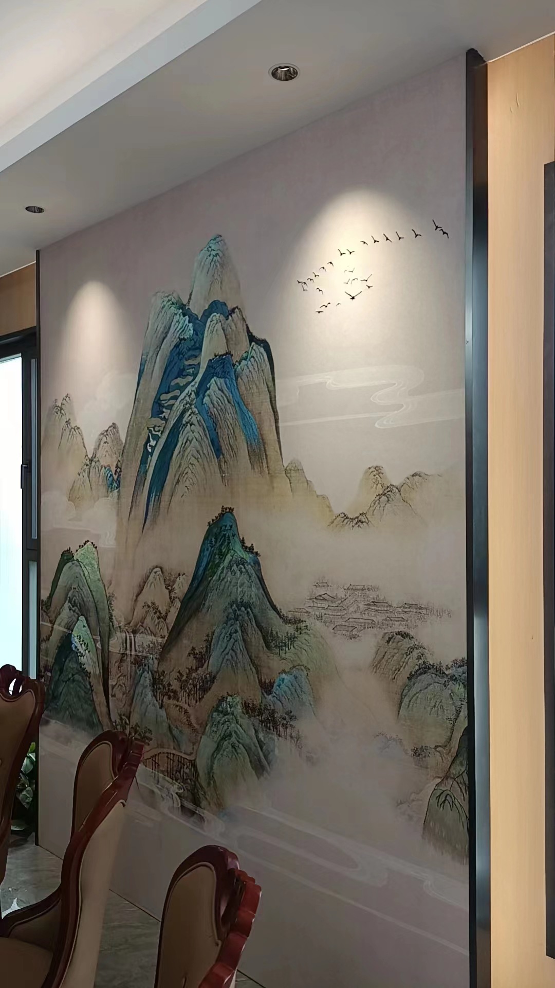 刺绣背景墙新中式