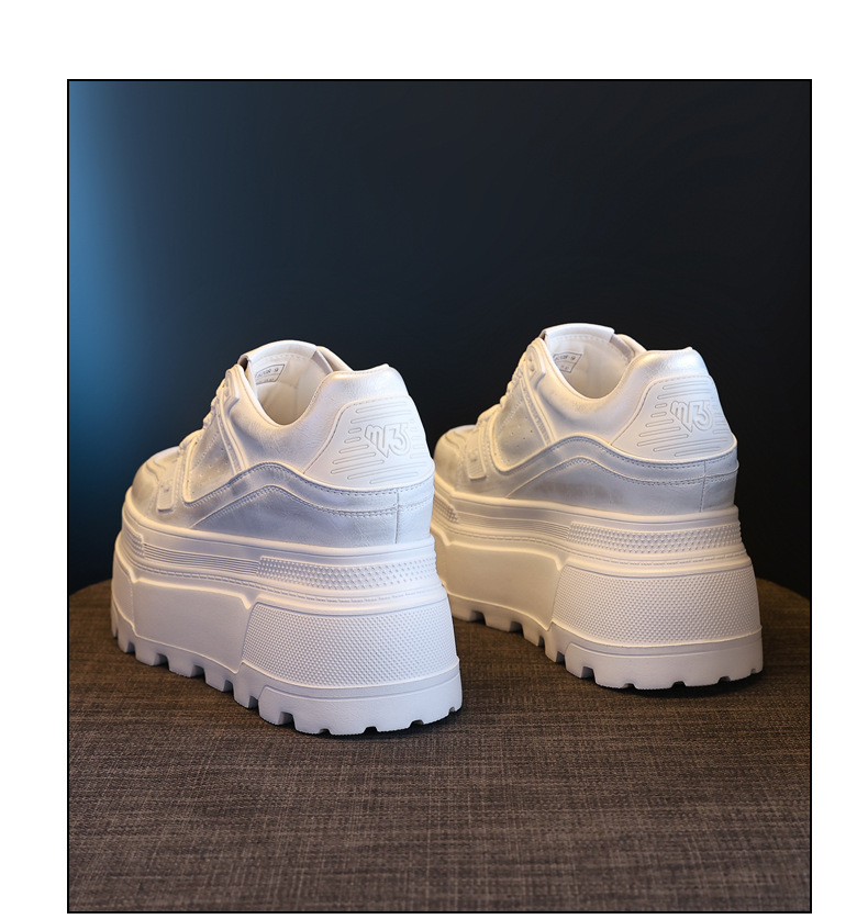 Giày sneaker nữ đế dày độn cao bên trong, phong cách thời trang dáng nhỏ — Màu vàng sâm panh chi tiết 20