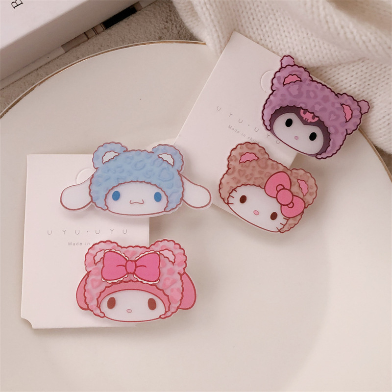 2024 nuevo kitty jade gui perro clip de cabello boca de pato adornamiento lateral frange clip de cabello roto adorable adornamiento de cabello dulce