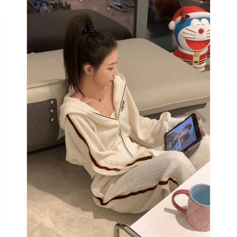 时尚运动套装女早秋新款休闲减龄卫衣外套新品感阔腿裤两件套|undefined