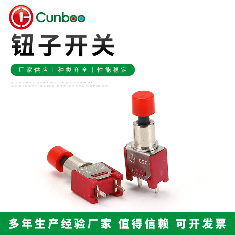 超小型自复位点动按钮钮子开关两脚PCB焊脚垂直脚DS系列