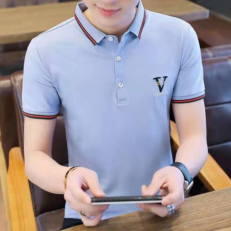 Cotton Summer New Style Men's Short-Sleeved Shirt, Korean Style Lapel Shirt, Handsome Bottoming Shirt, Trendy Men's Top Cotton Summer New Style Men's Short-Sleeved Shirt, Korean Style Lapel Shirt, Handsome Bottoming Shirt, Trendy Men's Top