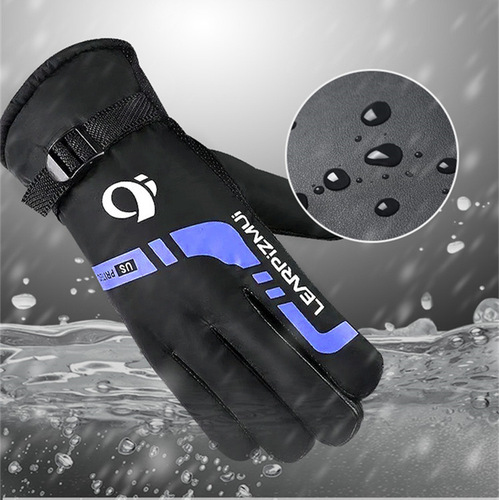Winter thickened velvet warm men's ski gloves riding windproof cotton gloves motorcycle gloves wholesale