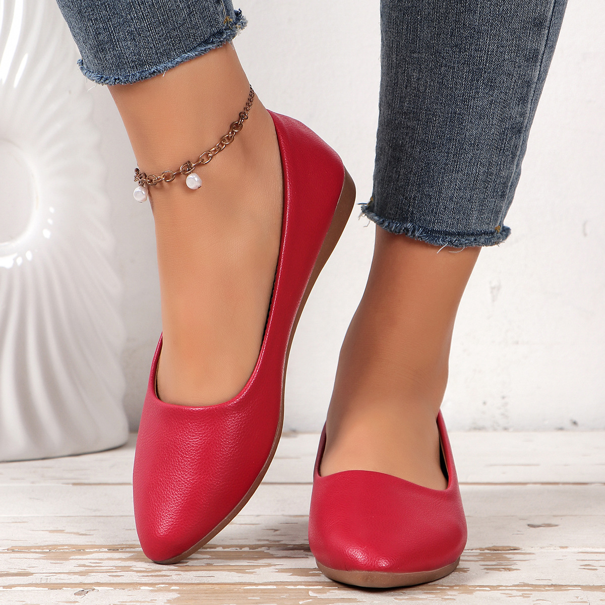 Mocassini donna in pelle classici scarpe basse comode casual_voghion.com