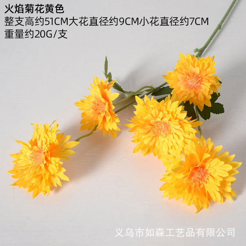 Crisantemo de llama amarillo
