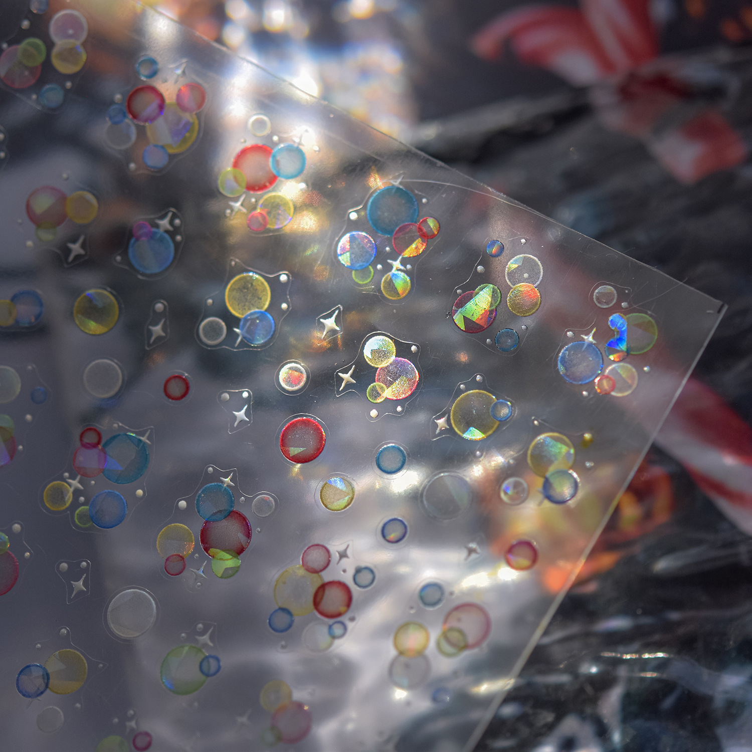 10g Weight Nail Decals  Classification of Nail Art Accessories Nail Patches Nail Supplies PET Material Cartoon, Bubble Pattern Cartoon Bubble PET Nail Patches 无