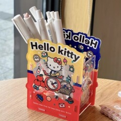可爱hellokitty亚克力kt猫笔筒女学生文具收纳高颜值多功能铅笔盒