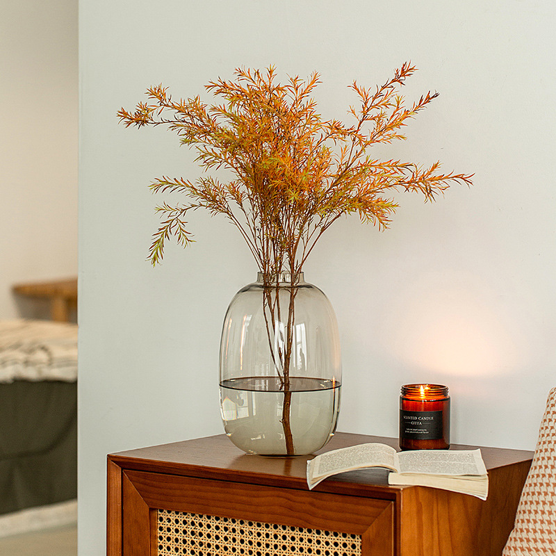 Floral de jardín decoración sala de estar vidrio de madera de estómago alto sentido de agua transparente reloj colgante hidroponía verde grande