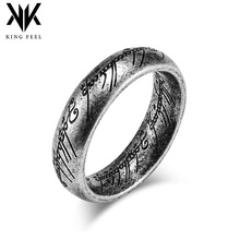 跨境欧美影视周边指环王钛钢魔戒内外弧腐刻魔纹小众个性手饰品