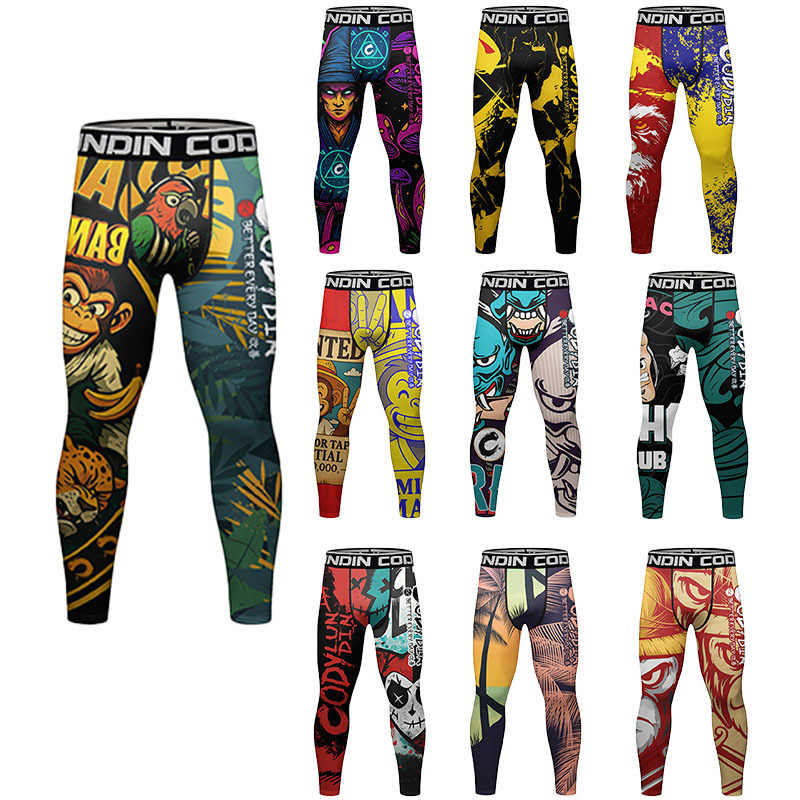 Men's New Sports Fitness Pants Running Basketball Printed Compression Tight Comfortable Casual Pants Men's New Sports Fitness Pants Running Basketball Printed Compression Tight Comfortable Casual Pants