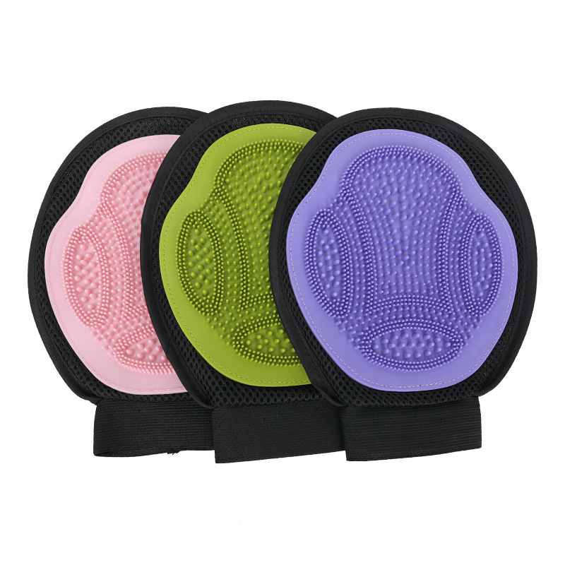 Venta caliente transfronteriza spot guantes de baño para mascotas perro gato baño cepillo de masaje limpieza de gatos cepillo de baño se puede personalizar