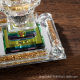 Square Golden Glass Plate Incense Burner Set Arabian Crystal Incense Insert Middle Eastern Perfume Bottle Ornaments Bakhoor