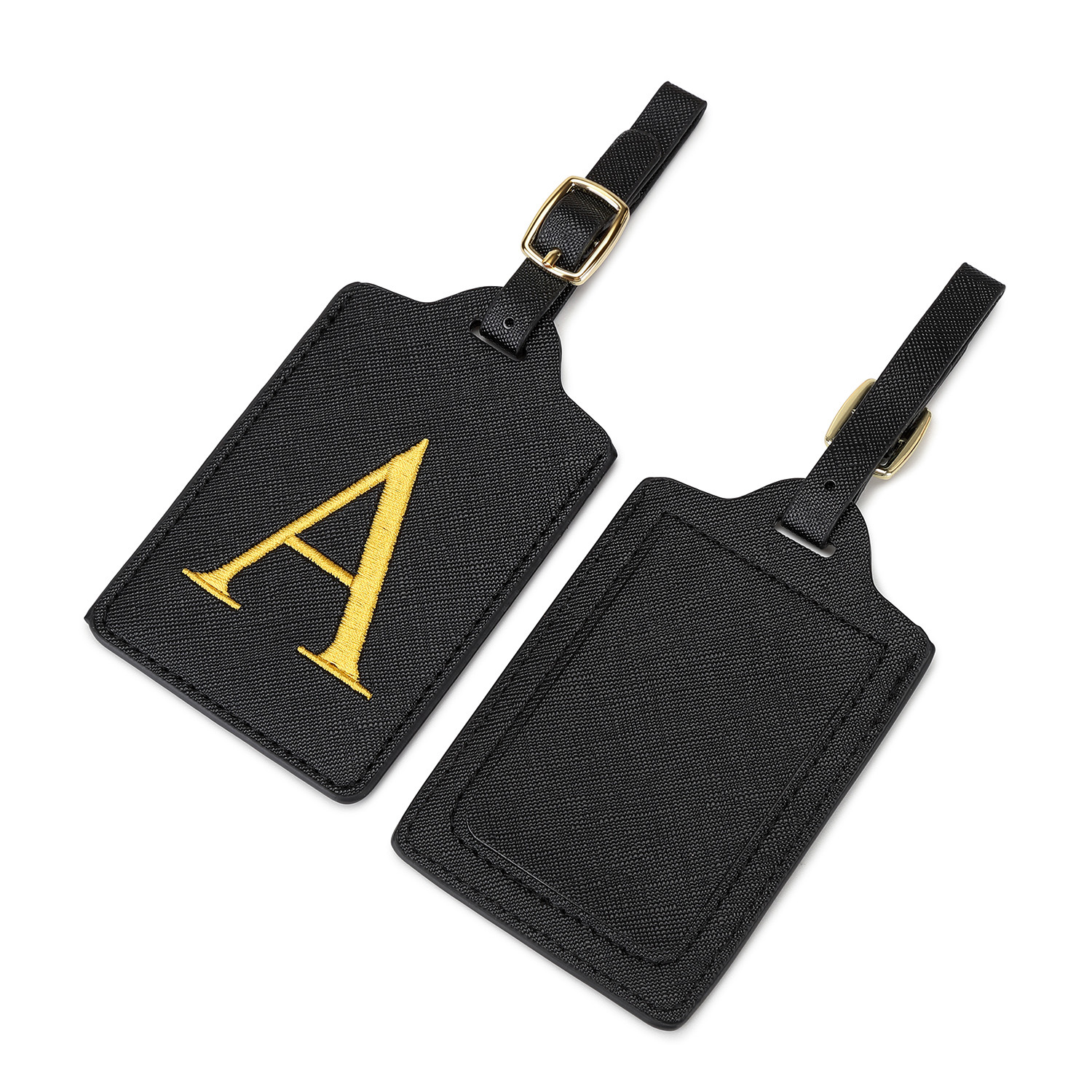 Fashionable PU leather letter luggage tag, simple and portable, versatile name tag, unisex travel boarding tag