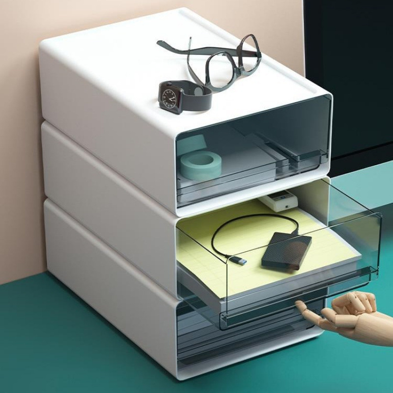 Factory Direct Sales Document Overlay Storage Cabinet Desk Small Drawer Desktop Storage Box Storage Dormitory Office