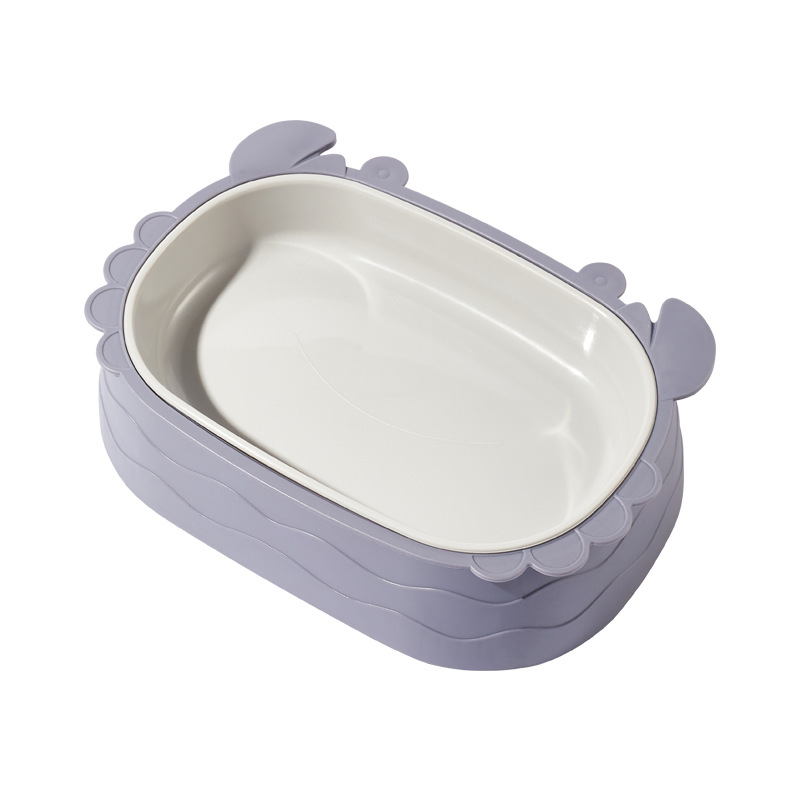 Mascota gato tazón cangrejo forma Slow Food Bowl extraíble mascota doble tazón anti-choke perro comida conjunto anti-golpe perro tazón de arroz
