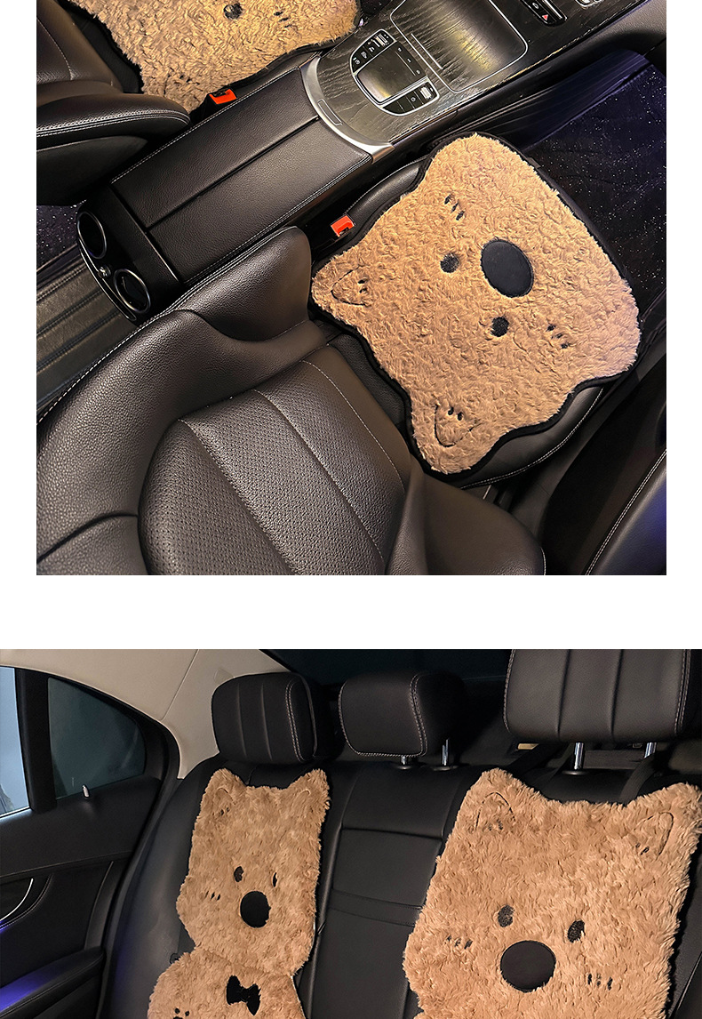 Car Seat Cushion Winter Thick Plush Cute West Highland Puppy Seat Cushion In-Car Autumn and Winter Warm Car Seat Cover for Women
