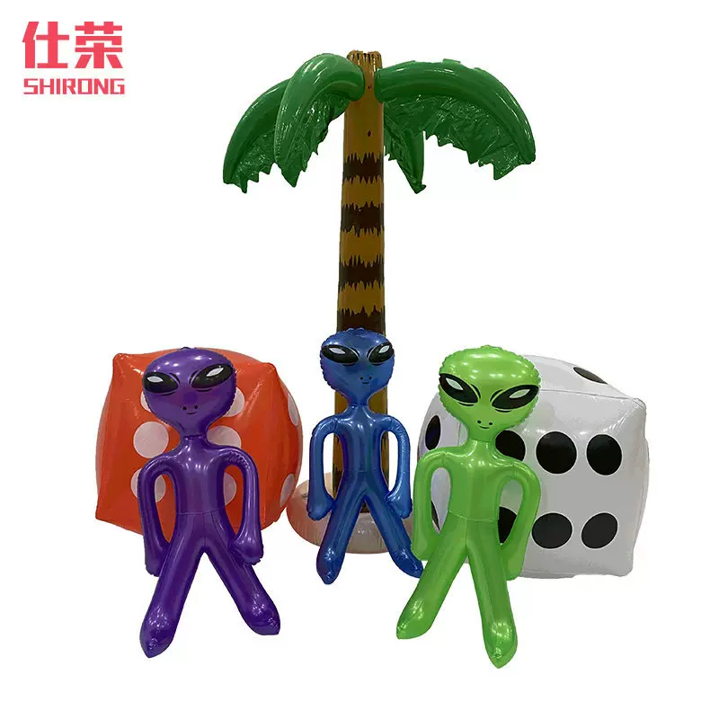 充气外星人PVC卡通公仔玩具 儿童人偶充气玩具 气模可印LOGO