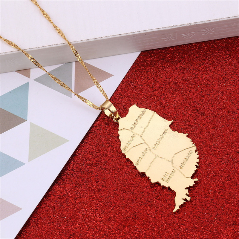 St. Johns Andrew Map Stainless Steel Pendant Necklace Men and Women Fashion Boutique Pendant Necklace Cross Border