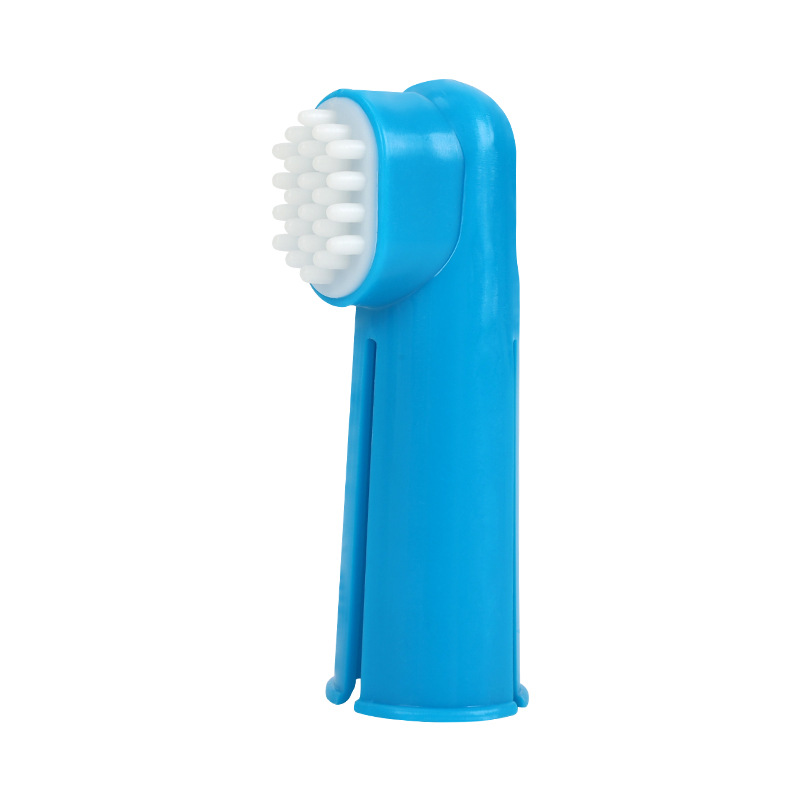 Inventario al por mayor mascotas dientes de limpieza de dedo cepillo de dientes de mango largo perros dientes orales cepillo de dedo cepillo de dientes fuente fábrica