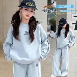 女童2026新款装七色雨26刺绣07假两件套小马图片色哈哈米兔织休闲