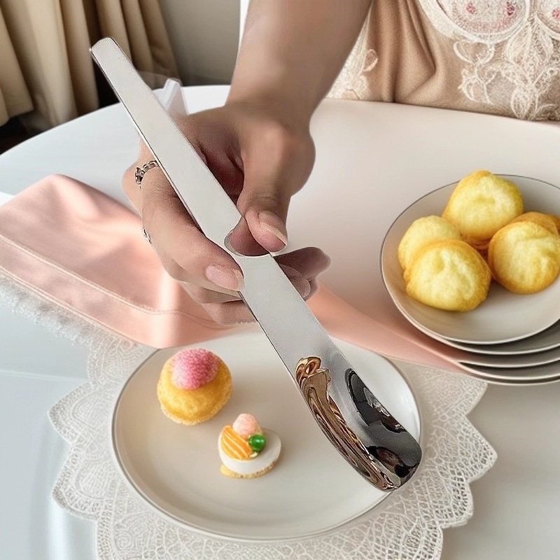 Cuchara de café de acero inoxidable con mango largo para postres_voghion.com