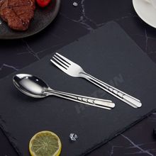 泰国商超不锈钢410材质葵花叉匙步步高花子勺子Thailand家用餐具