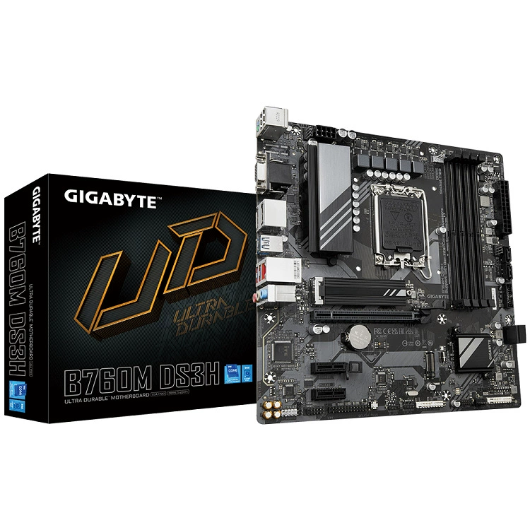Материнская плата GIGABYTE B760M DS3H DDR5, совместима с процессорами 13700KF\13600KF\14700KF