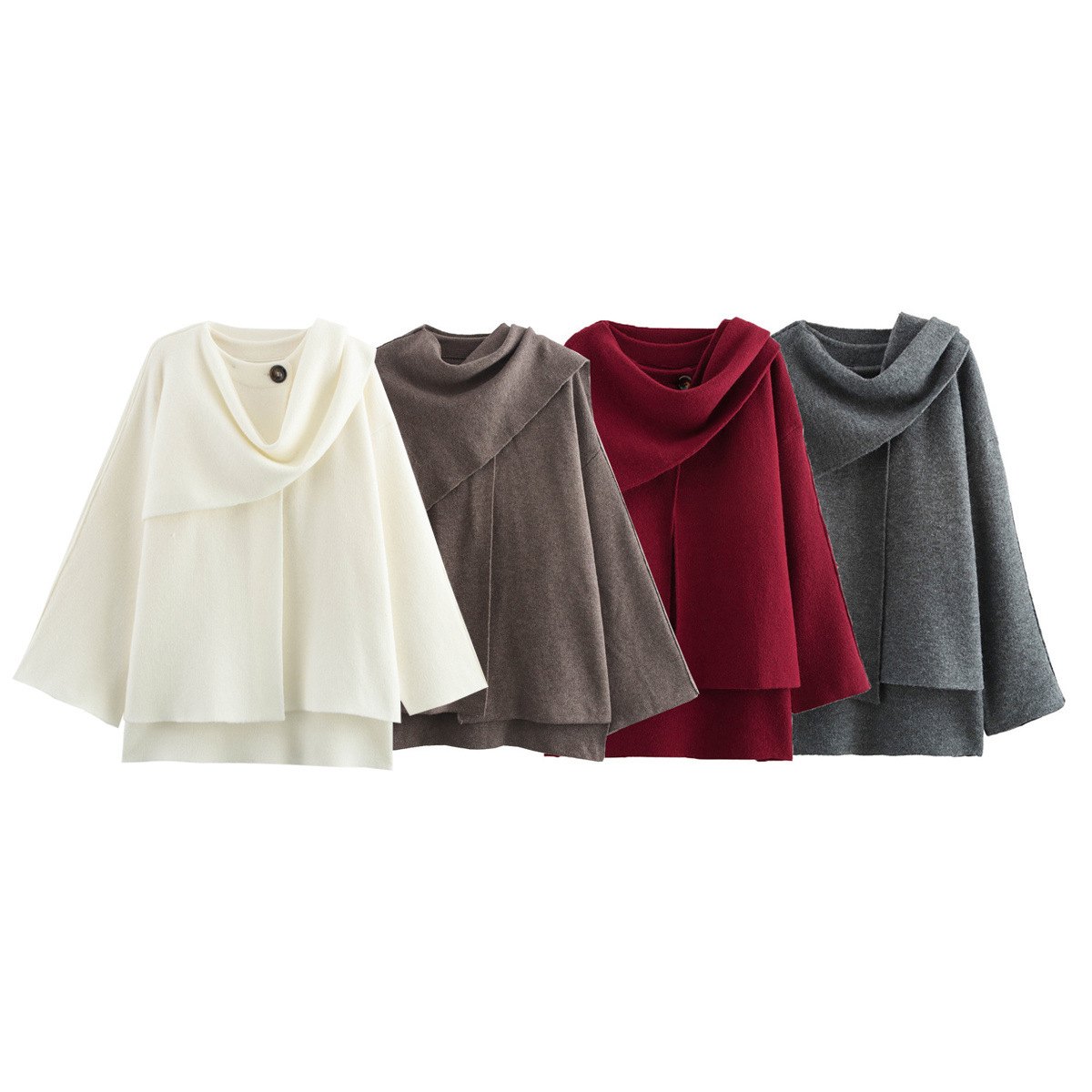 European and American Cross-Border Cape Coat for Women 2026 Foreign Trade Autumn and Winter New Korean Style Elegant Design Short Coat