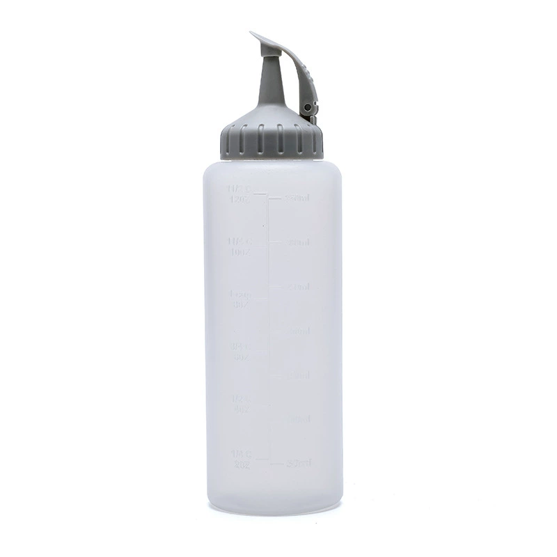 Squeeze Sauce Bottle, Pointed Nozzle with Lid, Measurement Scale, 175 / 350 ml Options