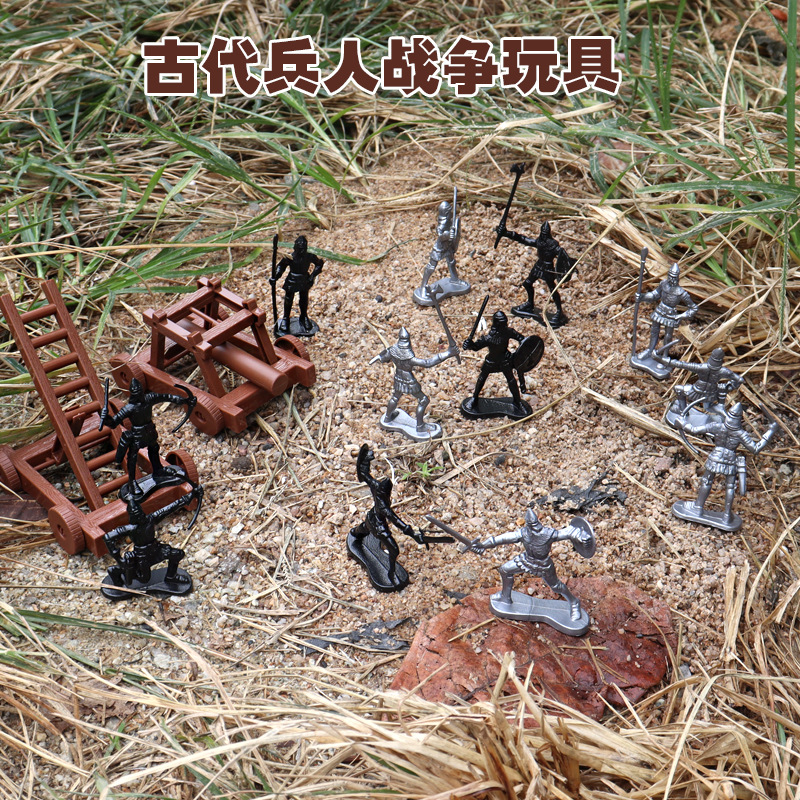 Medieval Ancient Soldier + Troop Catapult Siege Crossbow Ladder Car Hit Door Rush Ancient Soldier Model